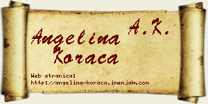 Angelina Koraca vizit kartica